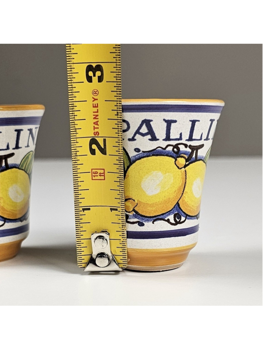 Set of 2 Deruta Pallini Limoncello Italian Pottery Shot Glasses - Excellent - Picture 10 of 10